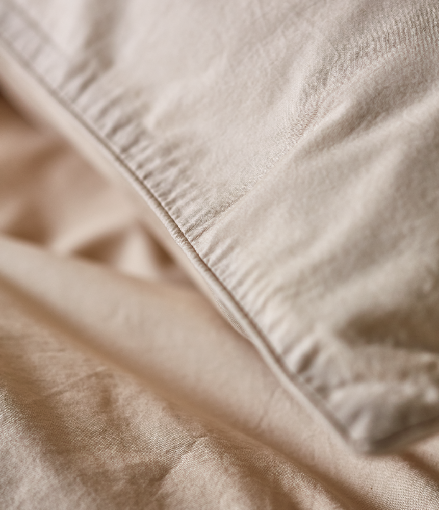 Washed percale bed linen