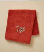 L’Oliveraie Embroidered Bath Towel – Terracotta