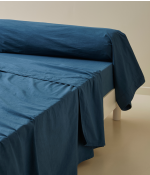 Washed percale flat sheet Encre
