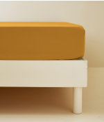 Percale fitted sheet Miel