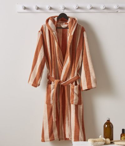 Bathrobe Lignes pink