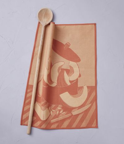 Jacquard tea towel Marmite orange