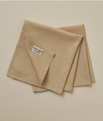 Lot de 2 serviettes métis Prélude naturel