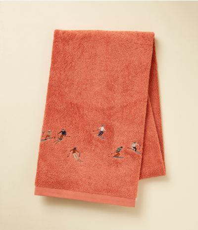 Shower sheet 70x140 fantaisie Après-ski rose thé