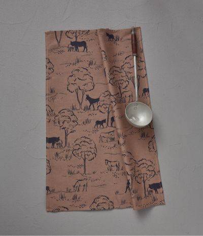 Jacquard tea towel Cévennes rose 50x70cm