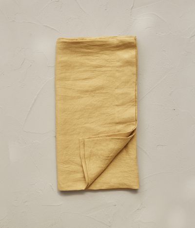 Yellow honey stone washed linen bolstercase