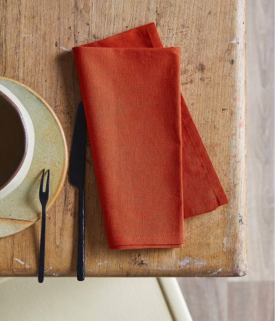 Lot de 2 serviettes métis Prélude paprika