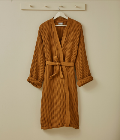 Moka honeycomb bathrobe Bain de minuit