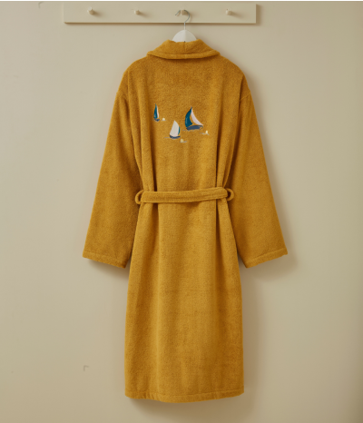 Au Large Miel Embroidered Bathrobe