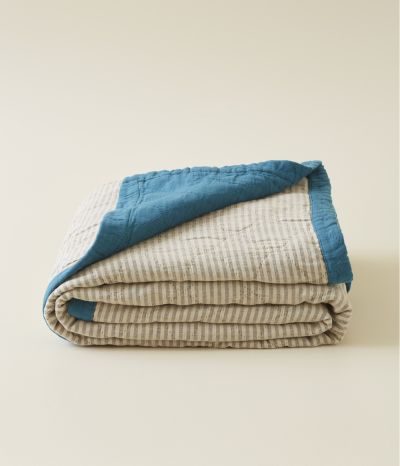 Double jeu Bedspread in Lagoon Green