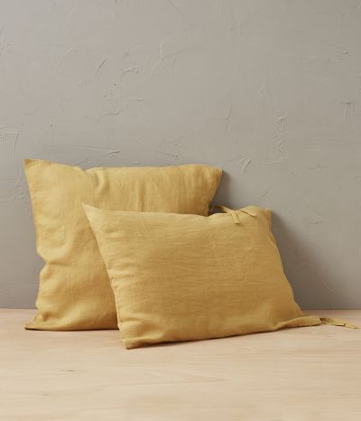 Yellow honey stone washed linen