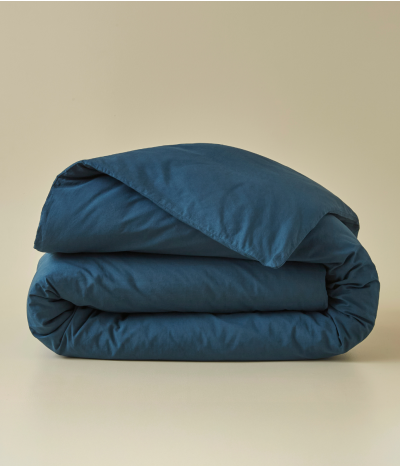 Washed percale duvet cover Encre