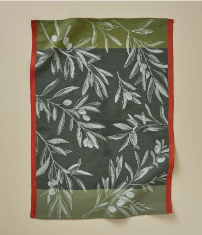 Tea towel L'oliveraie vert