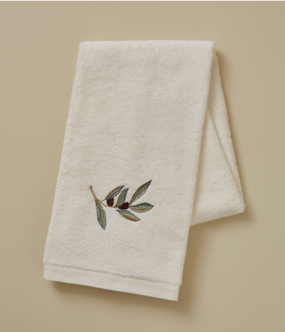 L’Oliveraie Embroidered Towel – Cream