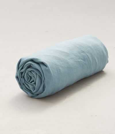 Blue cap stone washed linen fitted sheet