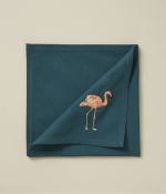 Embroidered napkin Les voyageurs