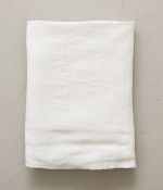 White stone washed linen flat sheet
