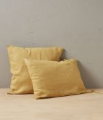 Yellow honey stone washed linen pillowcase