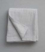 Grey linen flat sheet Plume