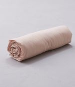 Washed percale fitted sheet rose nude