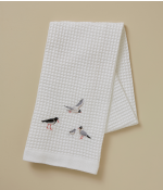 Marée Basse Embroidered Washed Honeycomb Towel