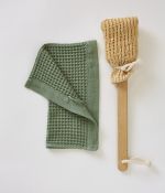 Guest towel honeycomb 30x30cm Bain minuit vert jade