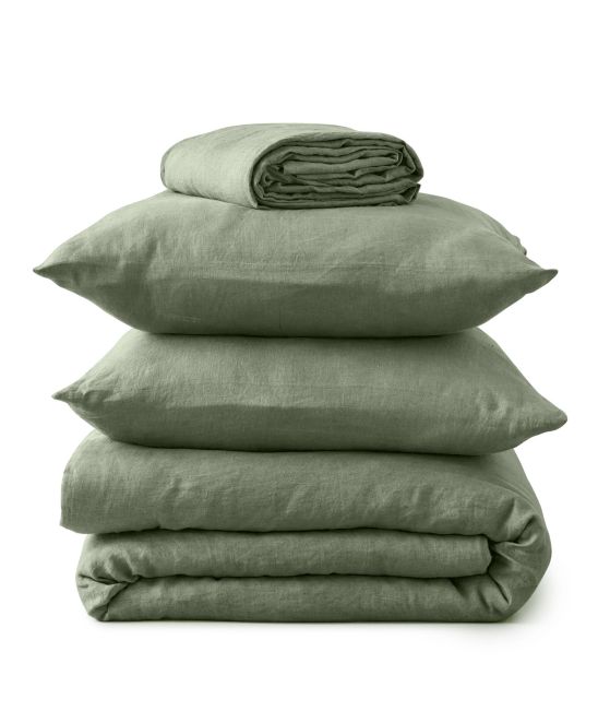 Vert jade stone washed linen