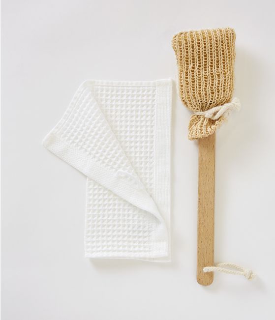 Hand towel honeycomb 30x30 cm Bain de minuit white