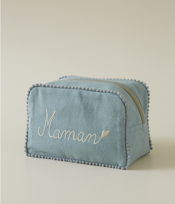 Small toilet bag Maman vert sauge