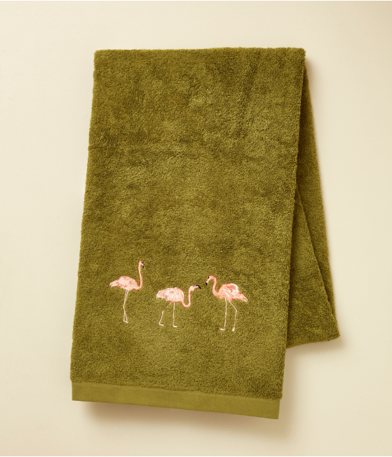 Shower sheet 70x140 fantaisie Les voyageurs vert
