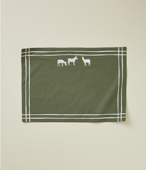 Table mat RDV au pré kaki