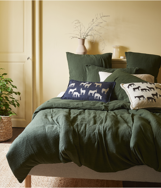 Mix and Match Gaze de coton kaki