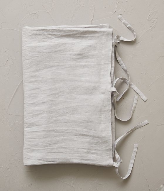 Grey plume stone washed linen duvet cover