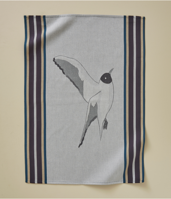 Tea towel Marée basse gris
