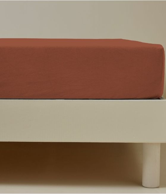 Fitted sheet Orange argile