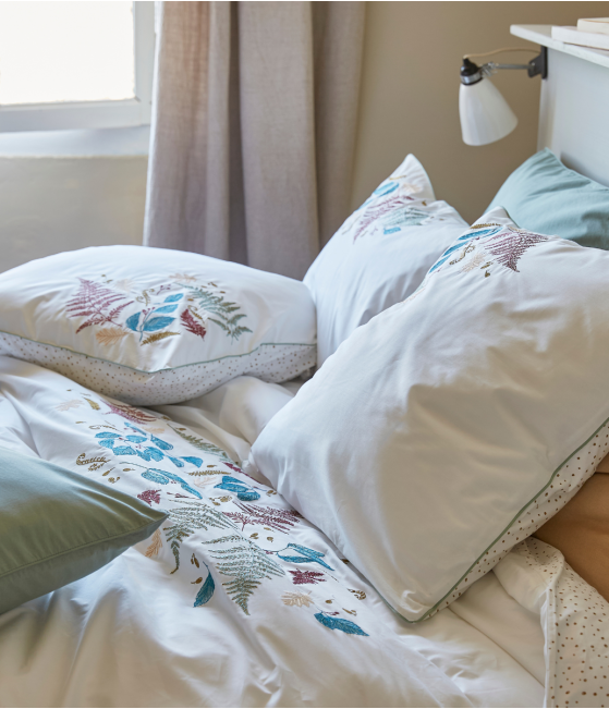 Embroidered bedding set Sous-bois