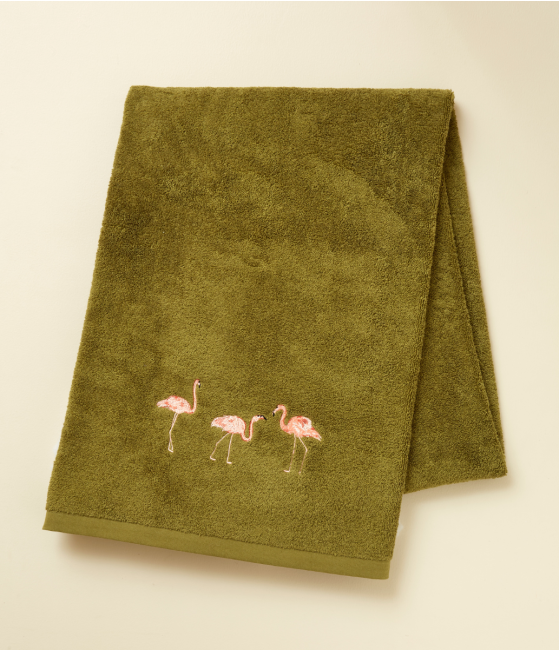 Bath sheet 100x150 fantaisie Les voyageurs vert