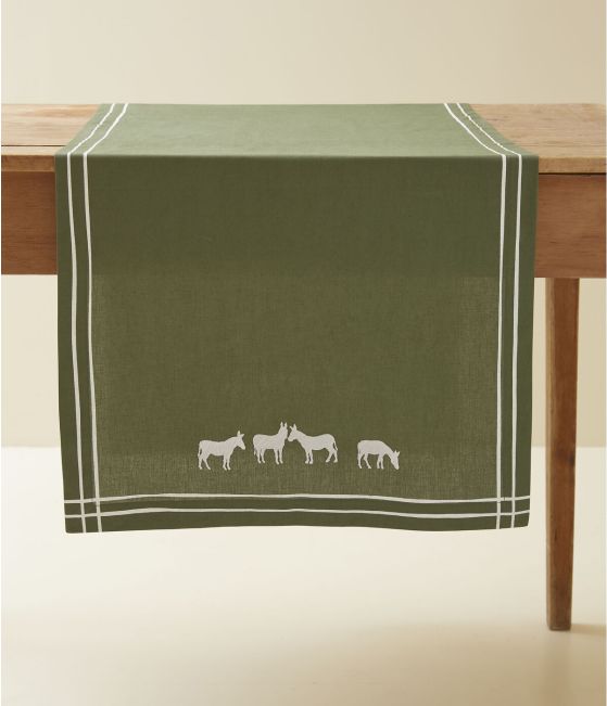 Table runner 50x150 RDV au pré kaki