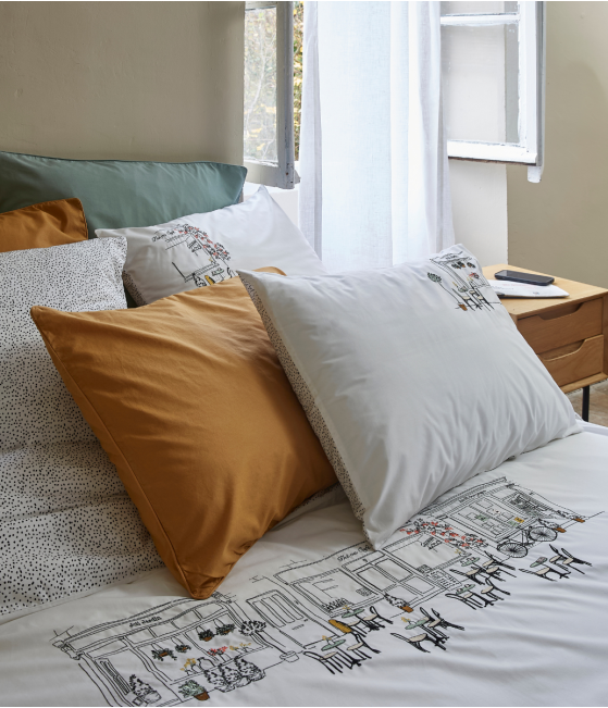 Printed bed set En terrasse