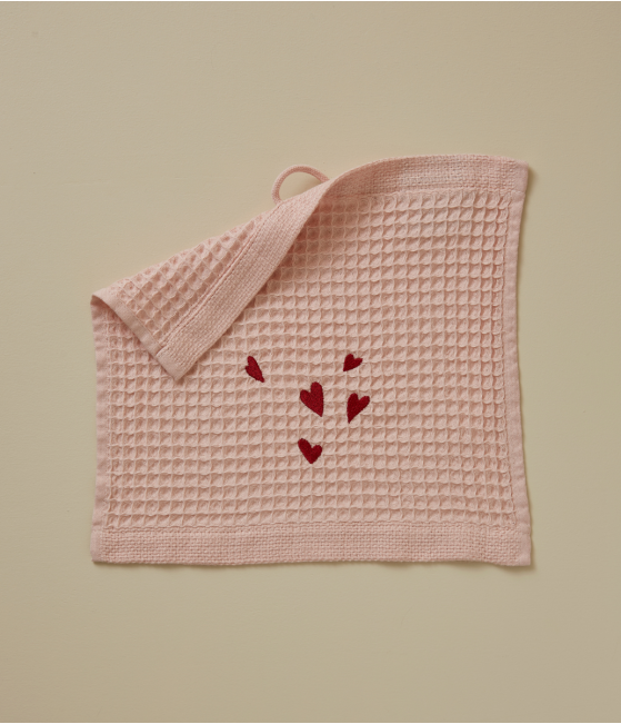 Waffle square Jolis coeurs pink
