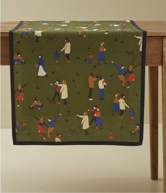 Central park green table runner