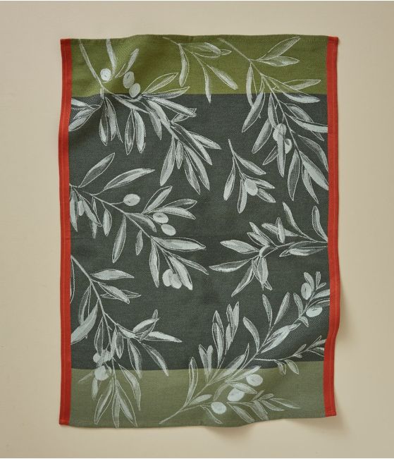 Tea towel L'oliveraie vert