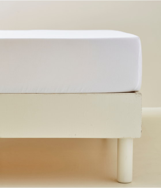 Soft white fitted sheet satin lyocell