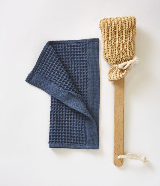 Hand towel honeycomb 30x30 cm Bain de minuit blue