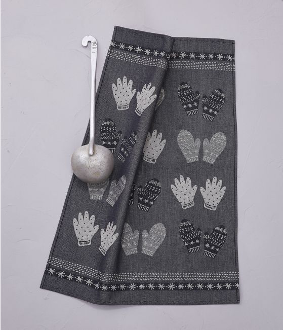 Jacquard tea towel Mittens gray lauze