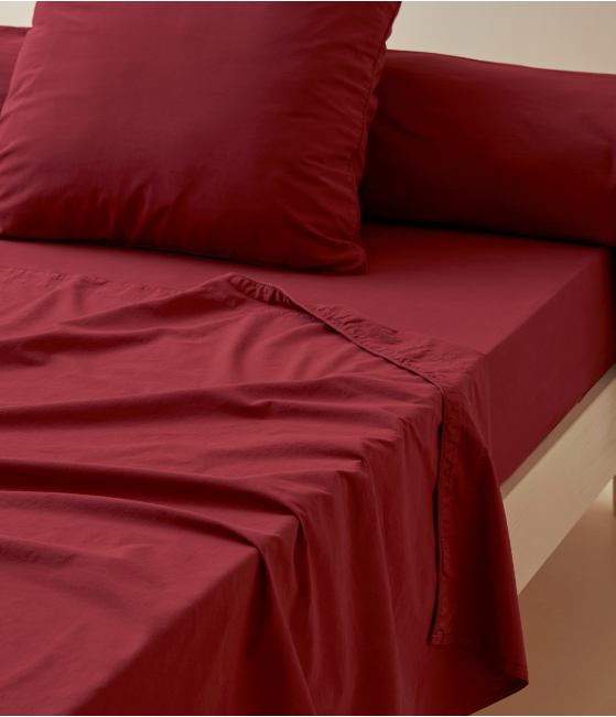 Percale flat sheet Griotte