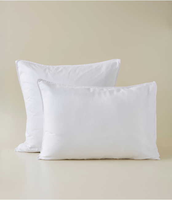 Soft white satin lyocell pillowcase
