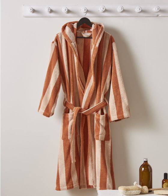 Bathrobe Lignes pink