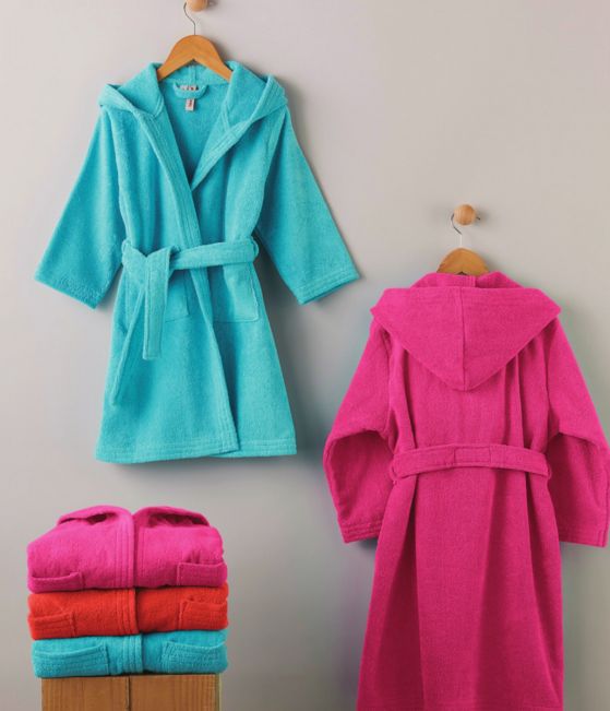 Children bathrobe red vermillon