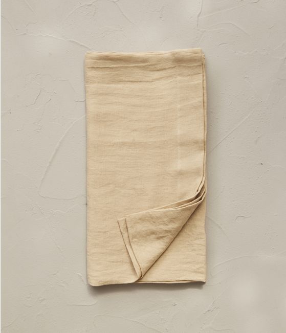 Beige malt stone washed linen bolstercase